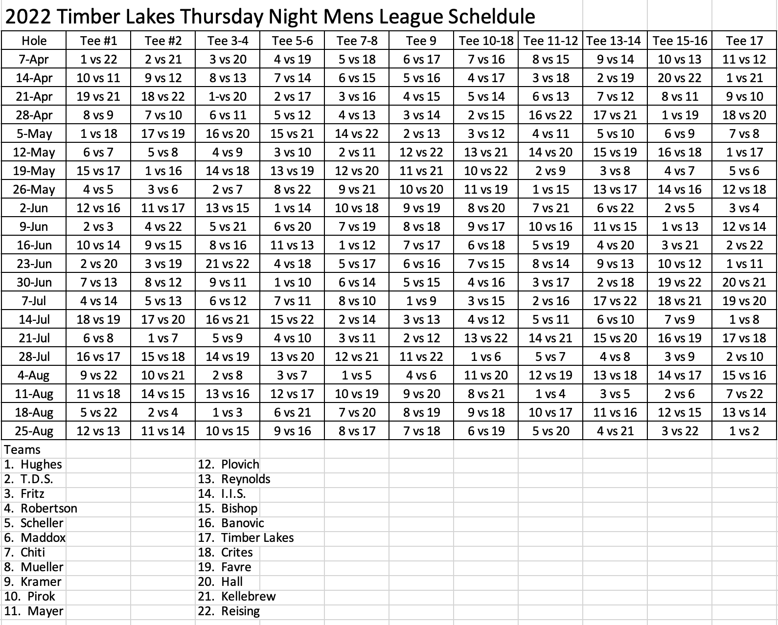 league-schedule-timber-lakes-golf-course